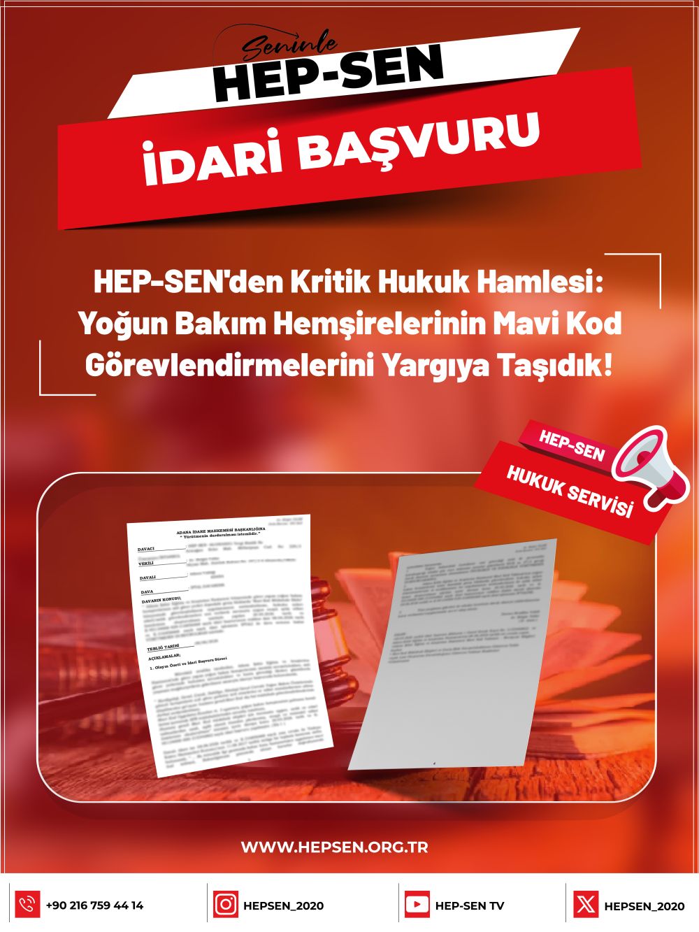 HEP-SEN'den Kritik Hukuk Hamlesi: Yoğun Bakım Hemşirelerinin Mavi Kod Görevlendirmelerini Yargıya Taşıdık